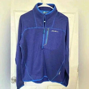 Eddie Bauer First Ascent Soft Shell 1/2 Zip Jacket purple w/blue trim. Size M